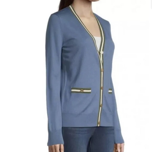 Tory Burch Sweaters - Tory Burch Madeline Merino Wool Stripe Cardigan(defect)